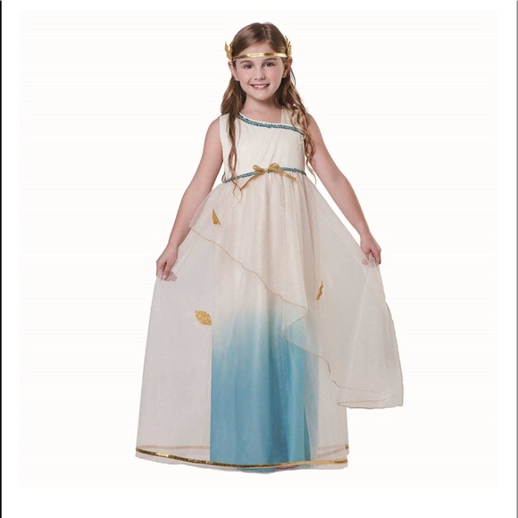 Greek Goddess Dress Girls Halloween Costume New - Picture 1 of 8